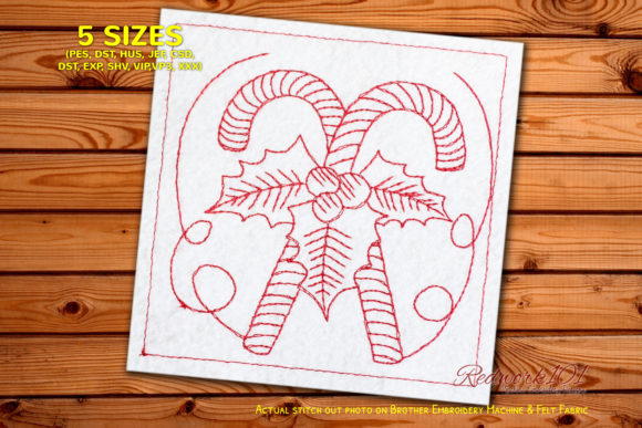 Christmas Candy Canes Redwork Review