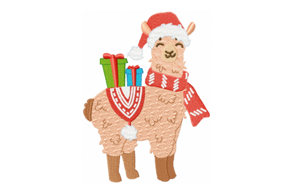 Christmas Llama with Presents: A Festive Embroidery Design Review