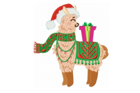Christmas Llama with Scarf: A Festive Embroidery Design Review