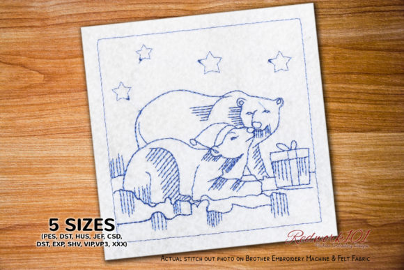 Christmas Polar Bear Redwork Review for Craft Fair Success