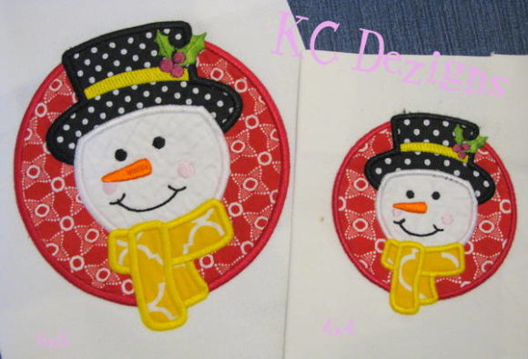Christmas Snowman Circle Applique Review for Craft Fair Products