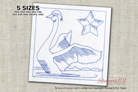 Christmas Swan Redwork Design Review for Seasonal Embroidery