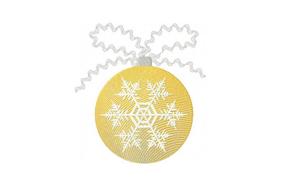 Golden-Silver Christmas Ball with Snowflake: A Holiday Embroidery Favorite