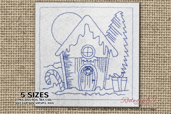 Santa's Workshop Bluework: A Heartwarming Embroidery Design