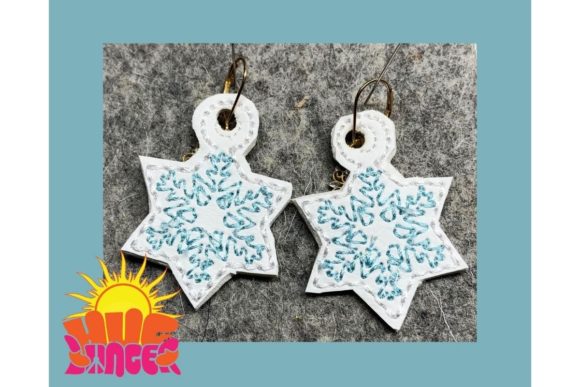 Snowflake Earrings: A Festive Embroidery Design for Craft Fairs