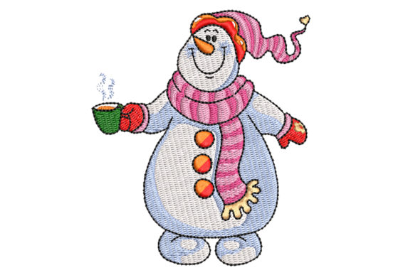 Snowman with Hot Chocolate: A Playful Embroidery Design Review